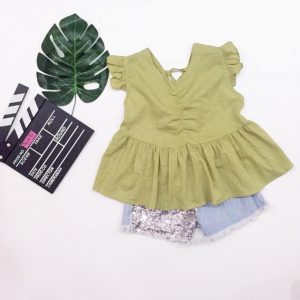 Bộ Áo peplum bé gái xinh xắn