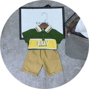 Bộ  áo cổ quần linen cho bé trai