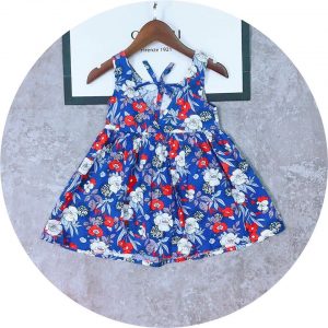 ĐẦM IN HOA CHO BÉ GÁI