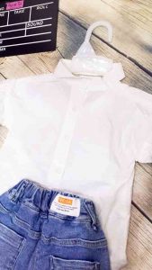 sơ mi trắng cho bé gái