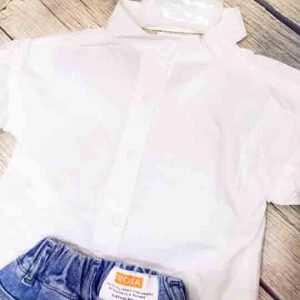 sơ mi trắng cho bé gái
