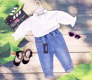 sơ mi trắng cho bé gái