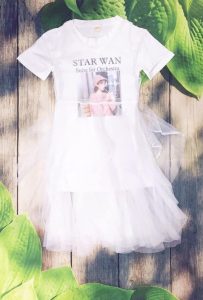 Đầm xòe bé gái phối lưới