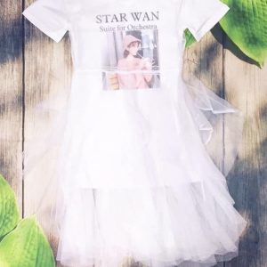 Đầm xòe bé gái phối lưới