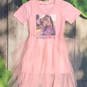 Đầm xòe bé gái phối lưới