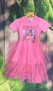 Đầm xòe bé gái phối lưới