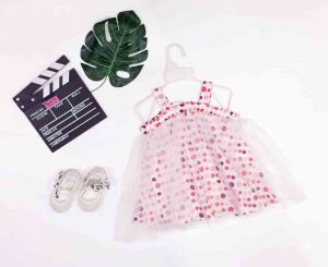 đầm 2 dây đẹp phối voan