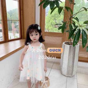 đầm 2 dây đẹp phối voan