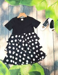 Đầm bé gái thun phối voan