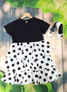 Đầm bé gái thun phối voan