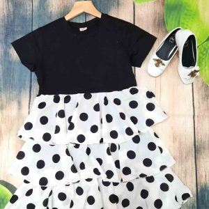 Đầm bé gái thun phối voan