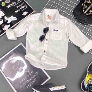 Sơ mi trắng tay dài bé trai