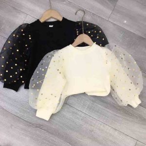 Áo tay dài voan bé gái