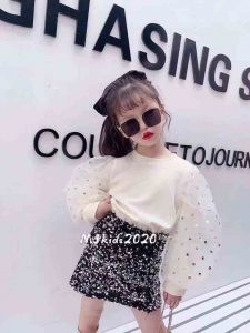 Áo tay dài voan bé gái