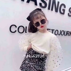 Áo tay dài voan bé gái