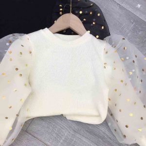 Áo tay dài voan bé gái