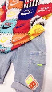 Bộ thun quần jean bé trai