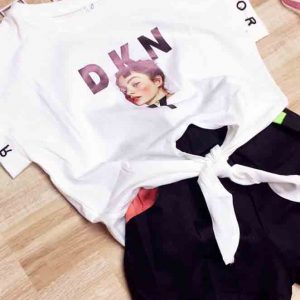 bộ bé gái áo cột eo