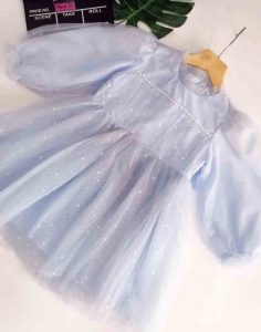 Đầm công chúa tay phồng voan