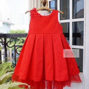 Đầm công chúa đính hoa đỏ