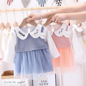 Đầm bé gái 10kg cổ sen