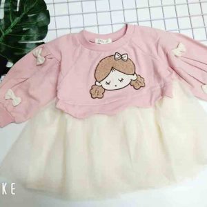 đầm voan tay dài em bé