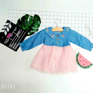 đầm voan tay dài em bé