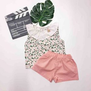 Set babydoll cổ sen trái dâu