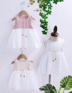 Đầm gái vàng nhí nơ ngôi sao 1