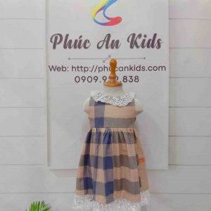 Đầm phối ren cho bé gái