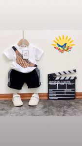 Bộ bé trai thun quần kaki