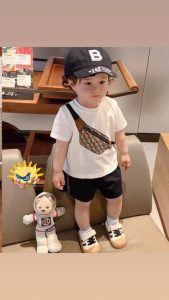 Bộ bé trai thun quần kaki