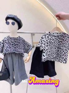 Bộ bé gái quần ống rộng