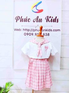 SET ÁO VÁY CARO BÉ GÁI