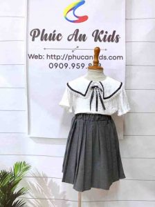 SET ÁO VÁY SƠMI BÉ GÁI