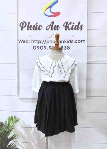 SET ÁO VÁY SƠMI BÉ GÁI