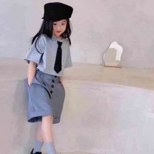 Set quần ống rộng bé gái