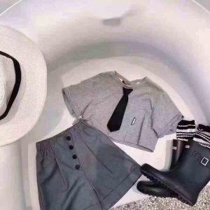 Set quần ống rộng bé gái