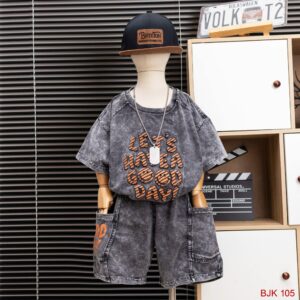 BỘ THUN LOANG MÀU CHỮ NỔI CHO BÉ TRAI